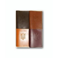 Обкладинка на паспорт «Тризуб» 95х135 мм зі шкіри, в асортименті