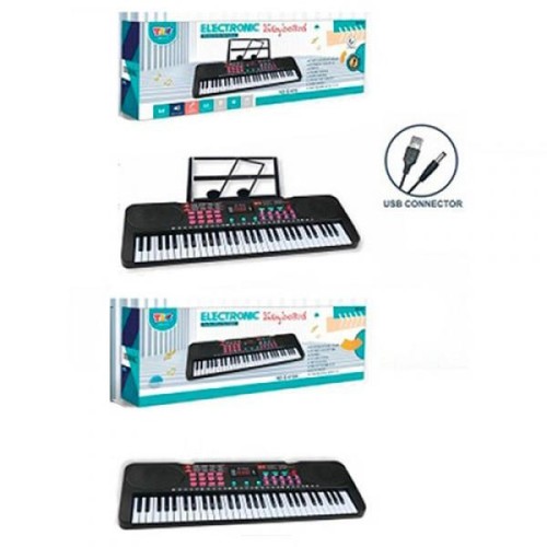 Синтезатор 54 см на 61 клавішу з записом, мікрофоном, демо, 16 ритмів, регулятором гучності, USB