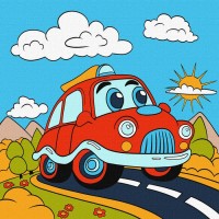 Набір 7+ для розпису по номерам «Весела подорож», 25х25 см, ТМ Ідейка