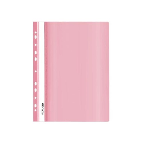 Папка-швидкозшивач А4 з прозорим верхом з перфорацією, рожева, ТМ Economix