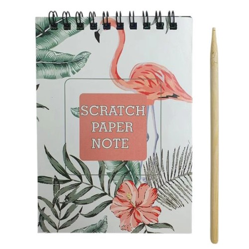 Скретчбук «Фламінго»,А6, 10 аркушів, чорний, з паличкою, TM J.Otten