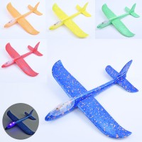 Літак 47см зі світлом пінопластовий, на батарейці, в асортименті, у пакеті 13х47х4,5 см