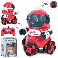 Робот 21 см р/к музичний зі звуком та світлом, їздить, з парою, на акумуляторі, у коробці 19х28,5х19 см