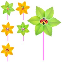 Вітрячок «Листочок» 23 см, паличка 28 см, в асортименті, у пакеті 23х23 см