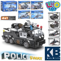 Конструктор «Поліція.Транспорт» від 163 деталей 4 в1, в асортименті, 4 види в дисплеї 32,5х22 см