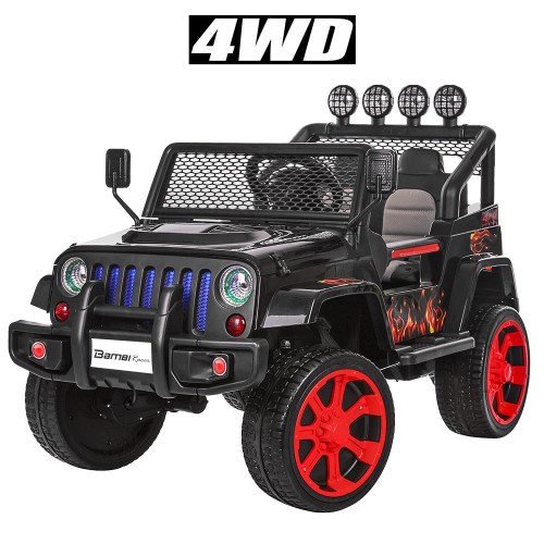 Машина «Джип» 2,4G на 2 акумулятори 12V 7AH 4 мотори 45W з музикою, світлом та пультом р/к 122х67х79