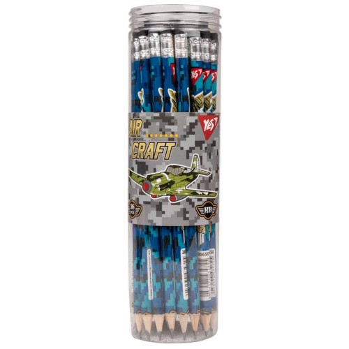 Олівець «Military» з гумкою круглий, 36 шт у тубі, ТМ Yes