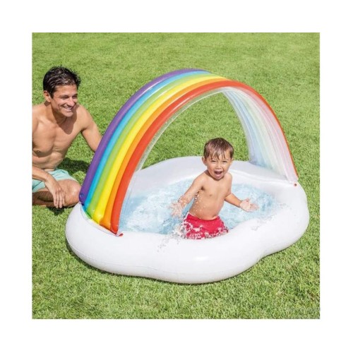 Басейн 142х119х84 см з навісом-райдугаою та надувним дном на 82л, ремкомплект, у коробці