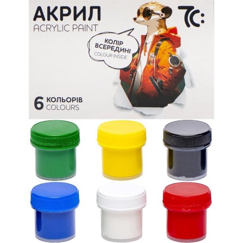 Набір акрилових фарб матових на 6 кольорів по 10 мл
