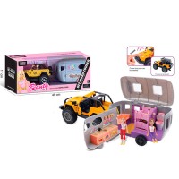 Лялька 8 см та джип 23 см з причепом-будинком, звуком, світлом, гумовими колесами та дверима що відчиняються