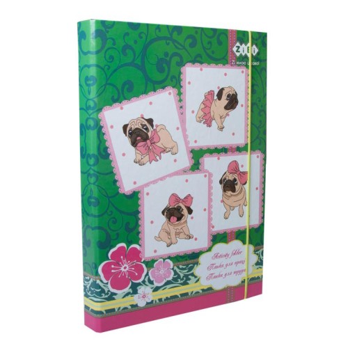 Папка для праці «LOVELY DOG» А4+ картонна на гумках, TM ZiBi