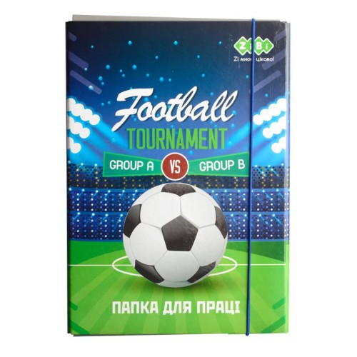 Папка для праці «FOOTBALL» А4+ картонна на гумках, TM ZiBi