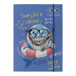 Папка для зошитів «SHARK» В5+ картонна на гумках, TM ZiBi