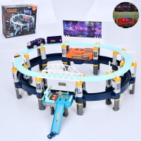 Паркінг 74,5х70х34,5 см на 113 деталей з поїздом та машинками, світлом, музикою, звуком, у коробці