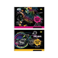 Скетчбук «BLACK» А4 на 24 аркуші на спіралі з ламінованою обкладинкою, в асортименті, ТМ Апельсин