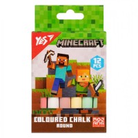 Крейда кольорова «Minecraft» кругла 12 шт на 6 кольорів, ТМ Yes