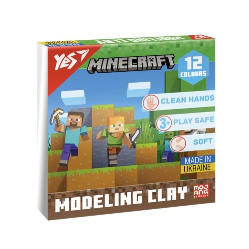 Пластилін «Minecraft» на 12 кольорів зі стеком, 240 г, ТМ Yes