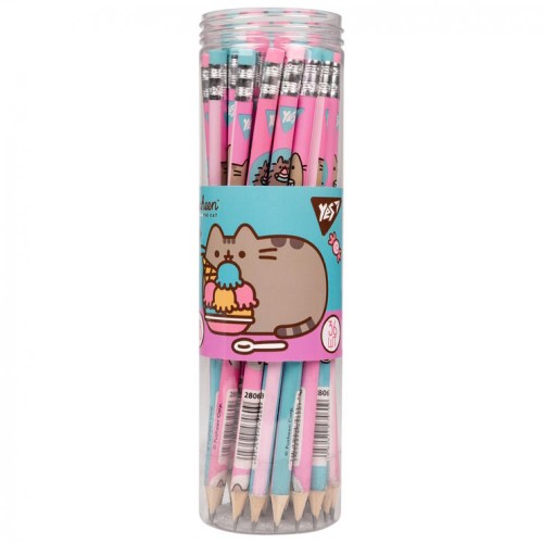Олівець «Pusheen. Heroes» з гумкою круглий, 36 шт у тубі, в асортименті, ТМ Yes