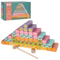 Дерев'яні кубики «Тварини» з молоточком, у коробці 22,5х14х8 см