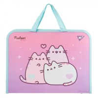 Папка-портфель «Pusheen» А4 на блискавці з тканинними ручками, ТМ Yes