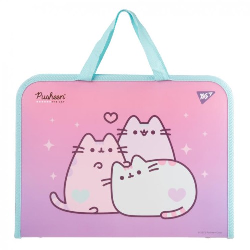 Папка-портфель «Pusheen» на блискавці А4 з тканинними ручками, ТМ Yes
