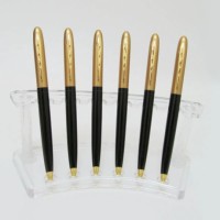 Ручка «Baixin» металева поворотна синя, корпус золото+чорний, TM Baixin