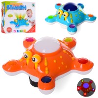 Морська зірка 20 см музична зі світлом, їздить, на батарейці, в асортименті, у коробці 20х20,5х9 см