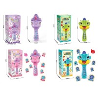 Мікрофон 21см на акумуляторі з музикою, світлом, USB, Bluetooth, регулятором гучності, в асортименті