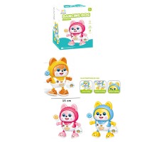 Песик 18 см музичний зі світлом, танцює, на батарейці, в асортименті, у коробці 14х9,5х19 см