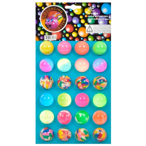 Стрибун 3,5 см каучуковий, в асортименті, 24 шт. на листі 34х18,5х3,5 см