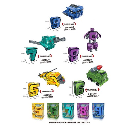 Трансформер «Робот-цифра», в асортименті, у коробці 17х10,5х5,9 см