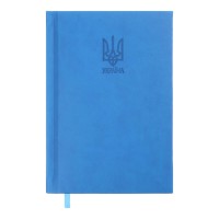 Щоденник датований «HERALDRY 2026» A6 на 336 сторінок обкладинка зі шкірзаму, світло-синій, ТМ Buromax