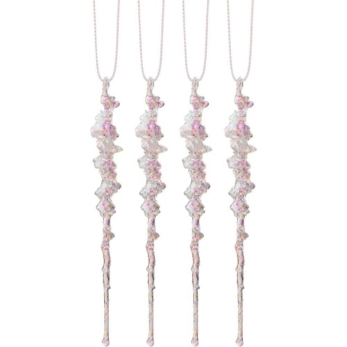 Бурульки декоративні 15 см пластикові, по 4 шт. в упаковці, ТМ Novogod'ko