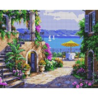 Набір з алмазною мозаїкою «Морська набережна» 40х50 см, ТМ SANTI