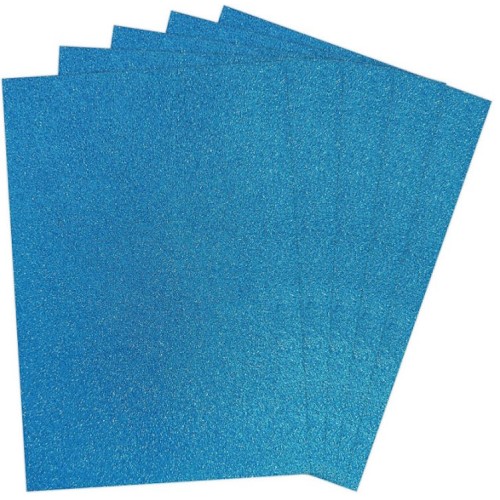 Фоаміран А4 1,3 мм з глітером блакитний, 5 аркушів, ТМ Мандарин
