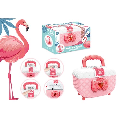 Скарбничка «Банківський термінал» 18х15х12 см зі звуком, світлом, сейфом з кодом чи під вібиток та монетами, на батарейці, у коробці 27х17х13,5 см