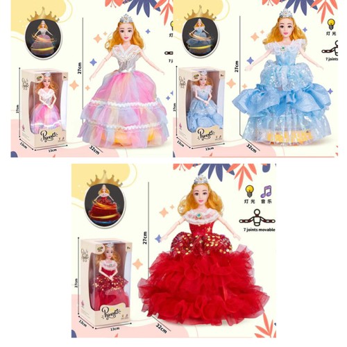 Лялька 26 см музична зі світлом та шарнірними руками, їздить, танцює, на батарейці, в асортименті, у коробці 13х27х13 см