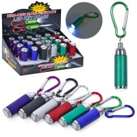 Ліхтарик-брелок 5,5 см зі світлом, на батарейці, в асортименті, 24 шт у дисплеї 16х11х6 см