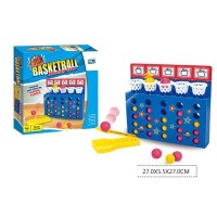 Настільна гра «Кумедний Баскетбол» з підставкою для кидків, 20 м'ячиками та підвісними кошиками на тримачі, у коробці 27х5,5х27 см