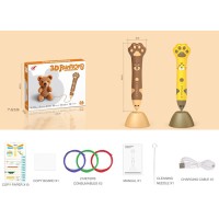 3D ручка 15 см на акумуляторі з USB, підставкою, картками, тип філоменту PCL на 3 кольори, в асортименті, у коробці 22х17х5 см