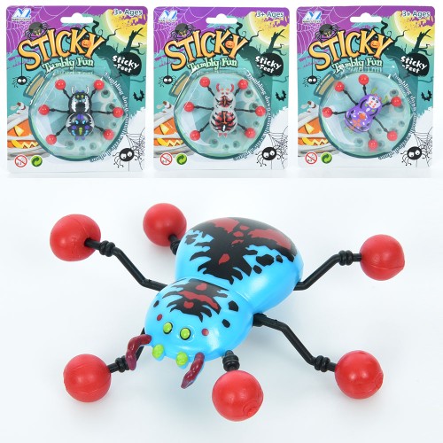 Гра «Павук» 7 см з клейкими лапками, ковзає по вертикальній поверхні, в асортименті, на планшетці 14х17х3 см
