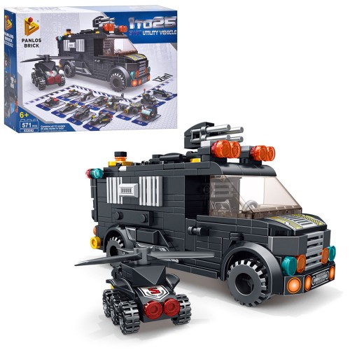 Конструктор «Поліцейський транспорт» 12 в 1 на 571 деталь, у коробці 38х26х6 см