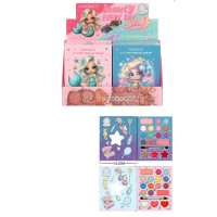 Косметика «Русалонька»: палетка тіней на 17 кольорів, пензлик, дзеркальце, на планшетці 16х12,5 см, в асортименті, у дисплеї 26,5х16,5х12,5 см