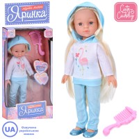 Лялька «Яринка» 32 см музична з гребінцем, співає 2 пісні, на батарейці, у коробці 18х36х8 см