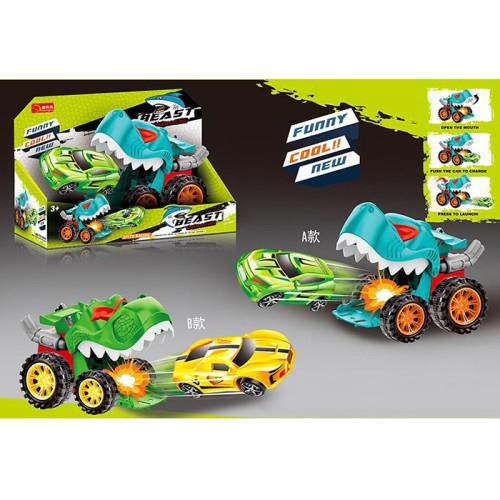 Машинка-трек «Динозавр» 18 см на запуску з машинкою 7 см, в асортименті, у коробці 22,5х16х13 см