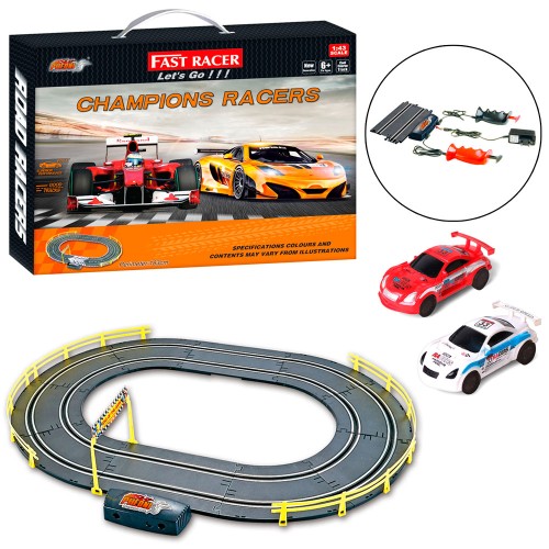 Трек «Champions racers» 183 см 1:43 р/к з 2 машинками, працює від мережі, у коробці 48х34х6 см
