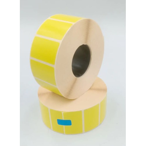 Етикетка 39х40 мм, жовта 1000 штук, в рулоні