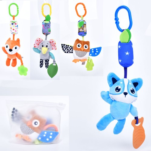 Підвіска-гризунок «Тваринка» від 34 см з брязкальцем, в асортименті, у пакеті 19х17х5 см