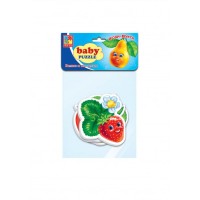 Бебі пазли «Фрукти»: 4 пазли на 16 елементів, у пакеті 16х26 см, ТМ Vladi Toys