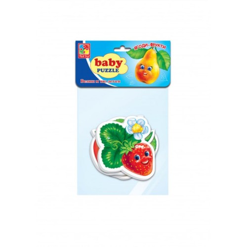 Бебі пазли «Фрукти»: 4 пазли на 16 елементів, у пакеті 16х26 см, ТМ Vladi Toys